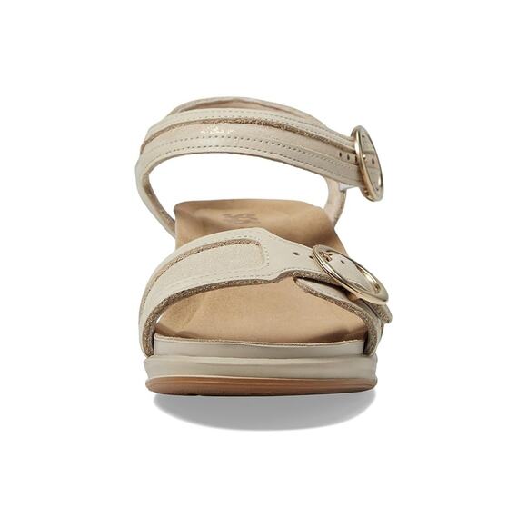 SAS Womens Seight Wedge Sandal Size 10 WW Gold Beige Leather NIB - Picture 2 of 12